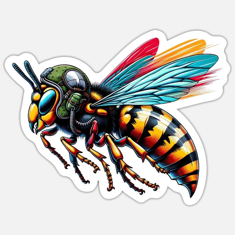 Pilotes Hornet - Sticker taille S (10 x 10 cm) - blanc mat
