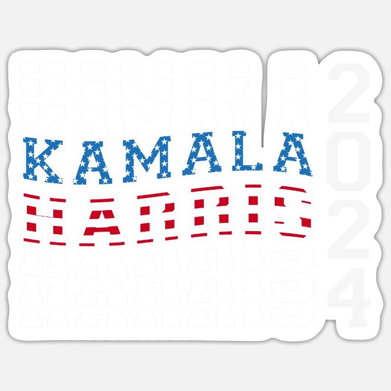 Couleurs du drapeau des États-Unis à Kamala Harris 2024 pour - Sticker taille S (10 x 10 cm) - blanc mat