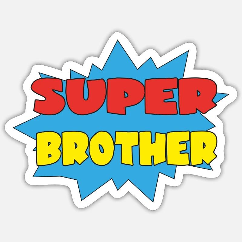 SUPER BROTHER - Sticker taille S (10 x 10 cm) - blanc mat
