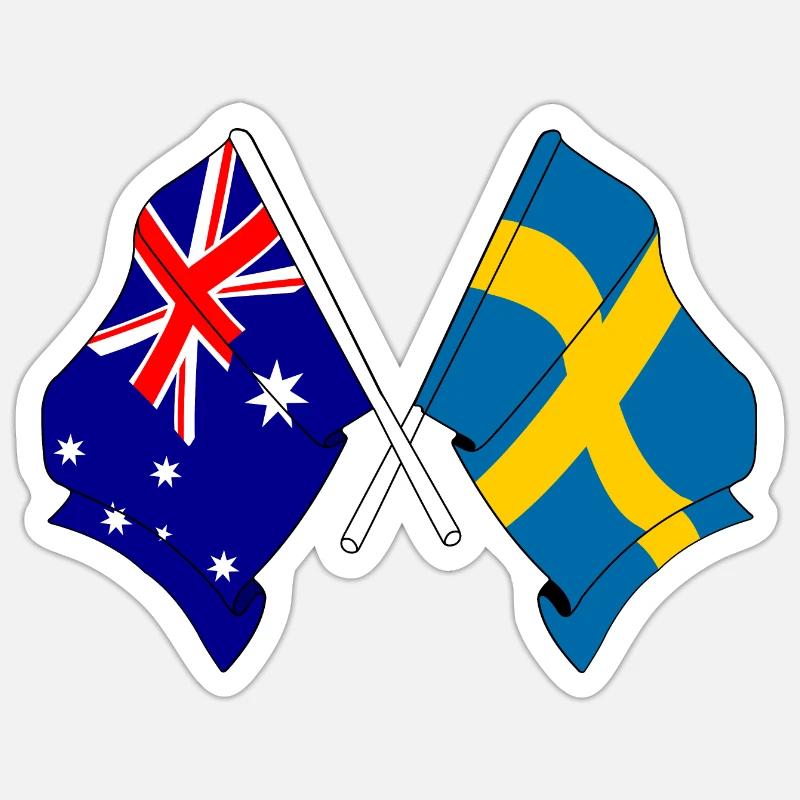 Drapeau de l’Australie, de la Suède Sticker taille S (10 x 10 cm)