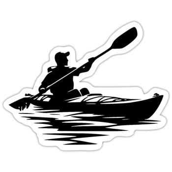 Kanuklasse Kayak Ausbildung Boot - Sticker Größe S (10 x 10 cm) - Mattweiß - Vorne