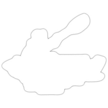 Kanuklasse Kayak Ausbildung Boot - Sticker Größe S (10 x 10 cm) - Mattweiß - Vorne