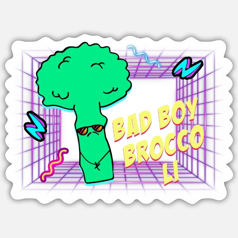 Bad Boy Broccoli - Sticker size S (10 x 10 cm) - white matte