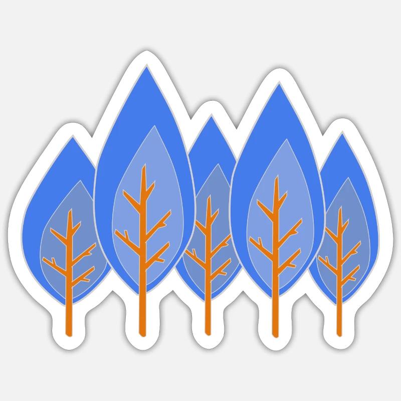 Bäume - Sticker Größe S (10 x 10 cm) - Mattweiß