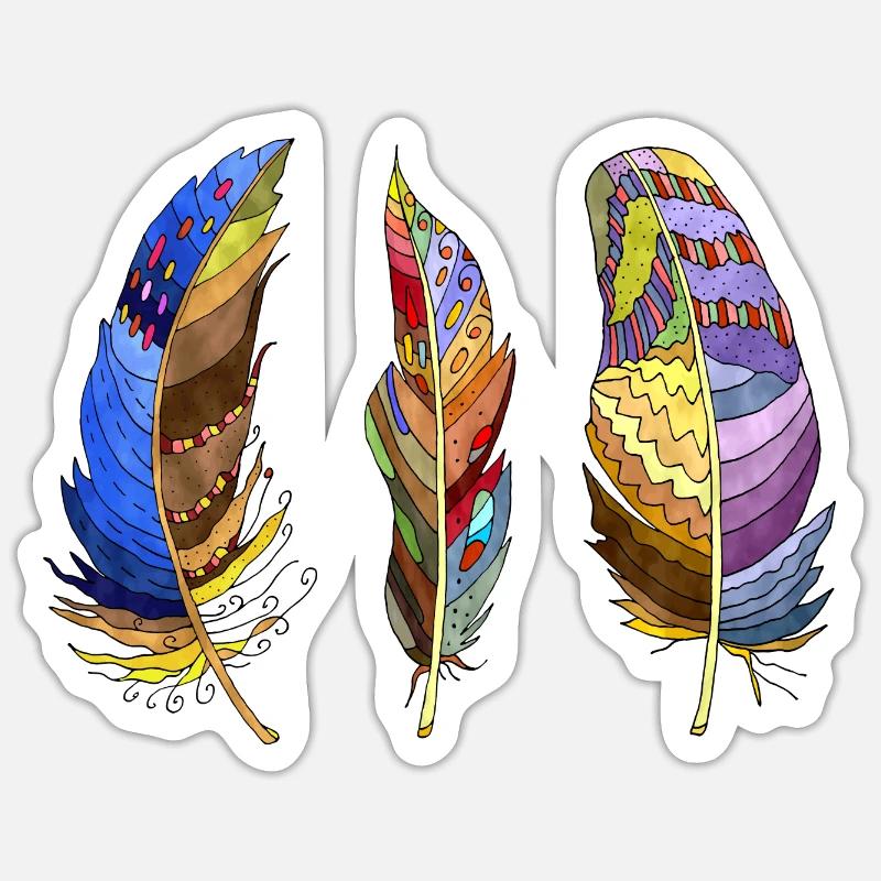 Feder - Sticker Größe S (10 x 10 cm) - Mattweiß