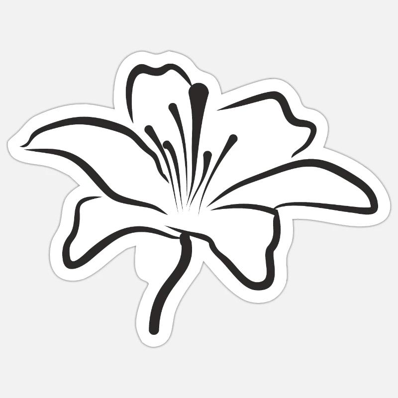 Bloomyvitae - Blüte - schwarz Sticker Größe S (10 x 10 cm)