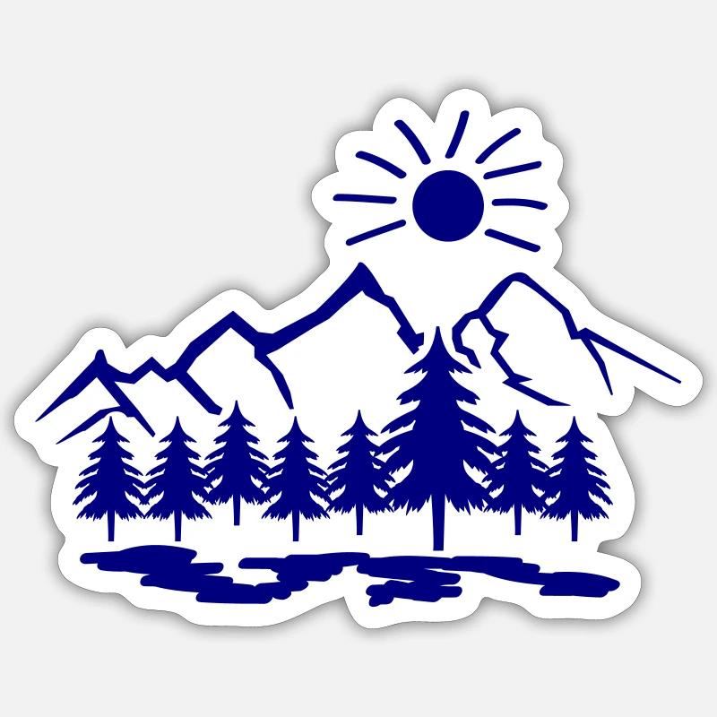 Nature Mountains - Sticker size S (10 x 10 cm) - white matte