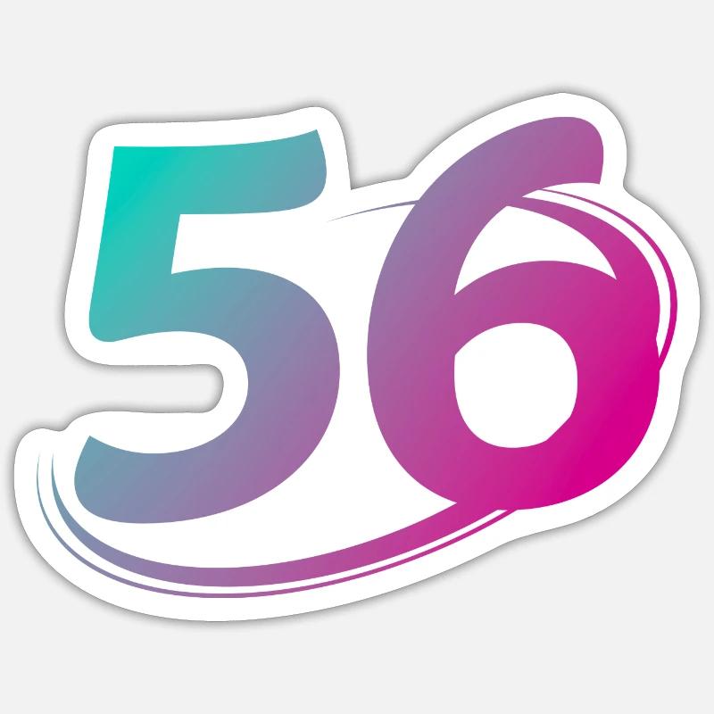 Número 56 multicolor Pegatina
