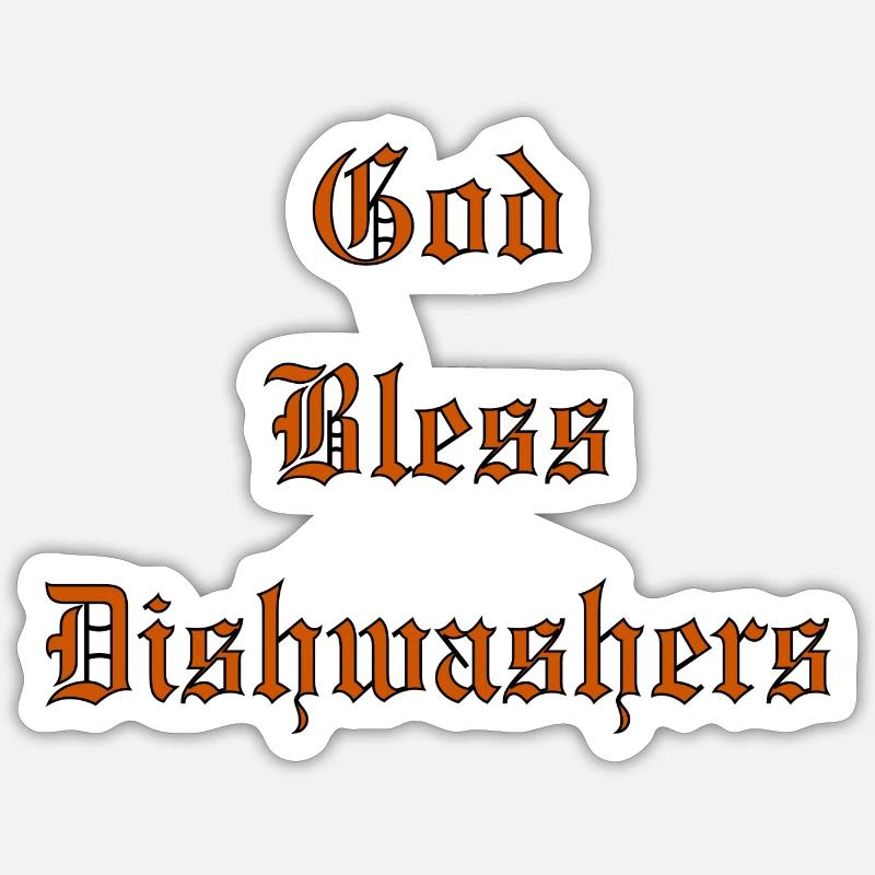 GodBlessLave-vaisselle Sticker taille S (10 x 10 cm)