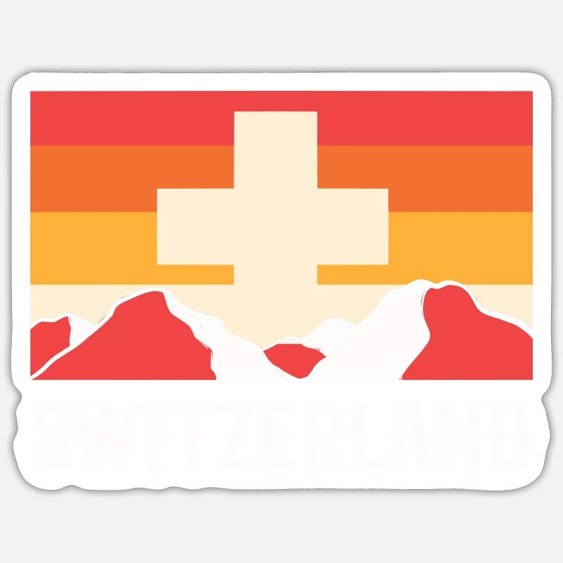 Suisse - Sticker taille S (10 x 10 cm) - blanc mat