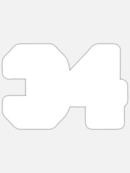 34 - Sticker Größe S (10 x 10 cm) - Mattweiß