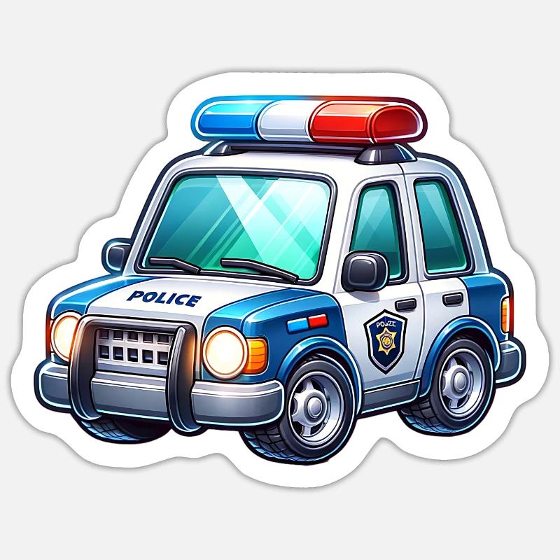 Polizei - Sticker Größe S (10 x 10 cm) - Mattweiß