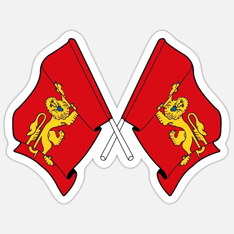 Drapeau Aquitaine - Sticker taille S (10 x 10 cm) - blanc mat