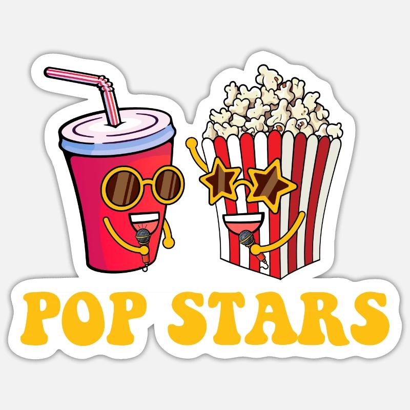 Pop Stars - Popcorn Lover Kettle Corn Popped Corn Sticker Größe S (10 x 10 cm)