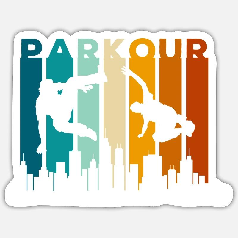 Freerunning Roller Obstacle Jump - Sticker size S (10 x 10 cm) - white matte