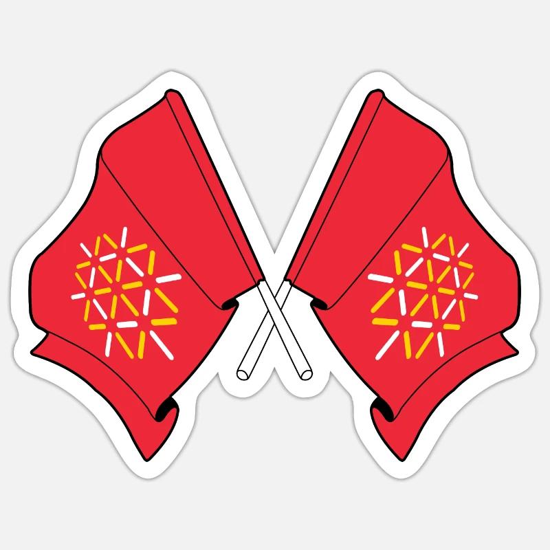Two flags Lauguedoc Roussillon - Sticker size S (10 x 10 cm) - white matte