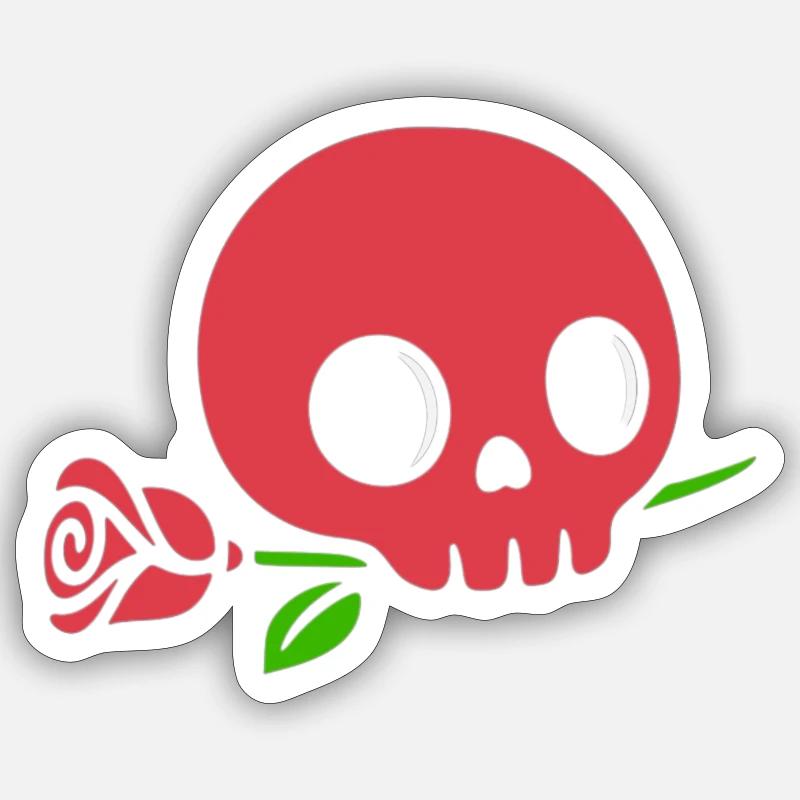 Skull - Sticker taille S (10 x 10 cm) - blanc mat