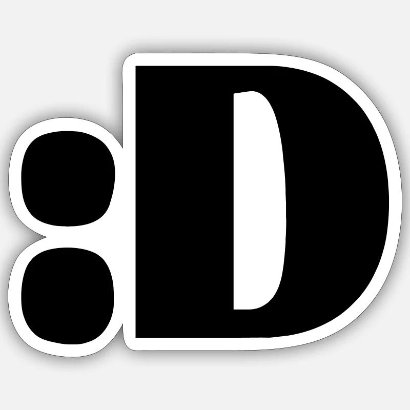 Côlon D - Sticker taille S (10 x 10 cm) - blanc mat