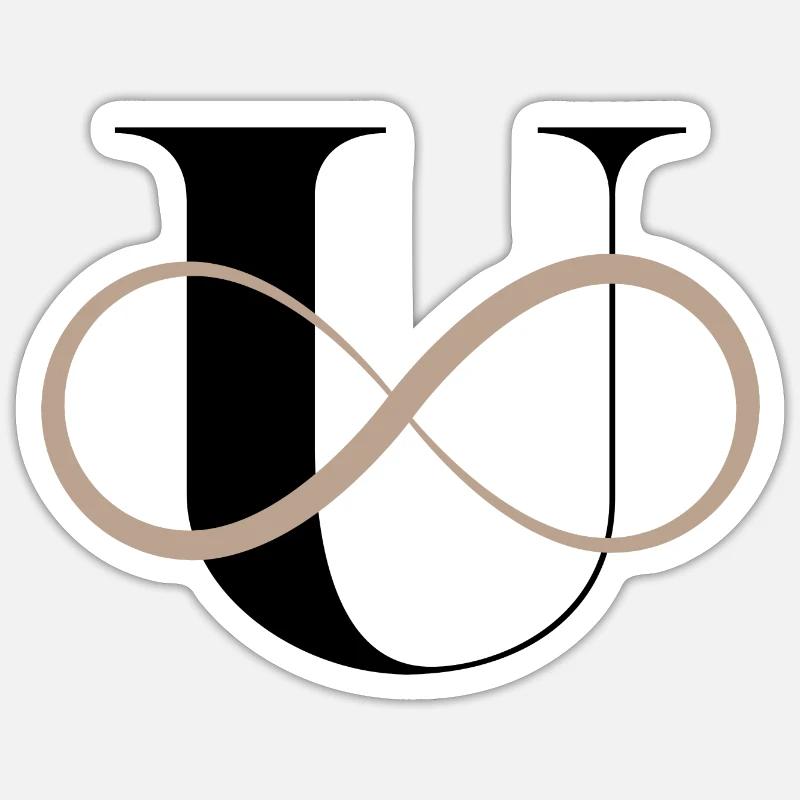 Infinite Letter u - Sticker size S (10 x 10 cm) - white matte