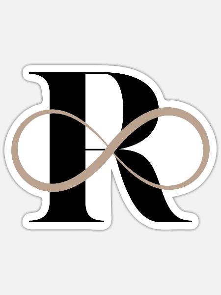 Unendlicher Buchstabe r - Sticker Größe S (10 x 10 cm) - Mattweiß
