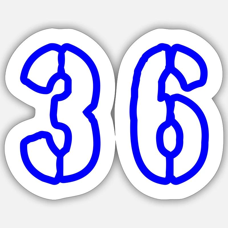 36 Symbole numérique - Sticker taille S (10 x 10 cm) - blanc mat