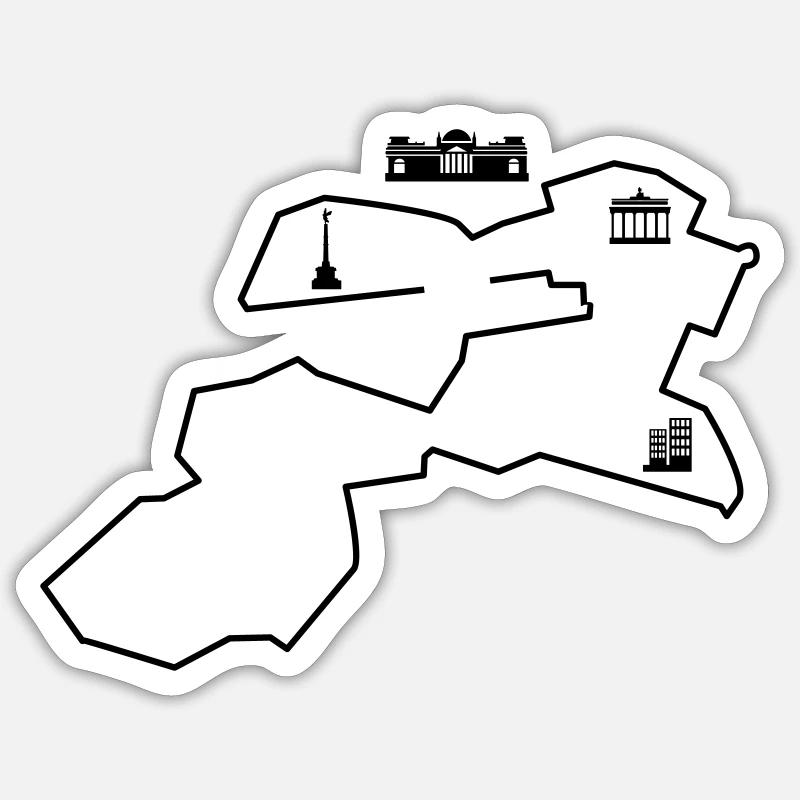 berlin marathon linie Sticker Größe S (10 x 10 cm)