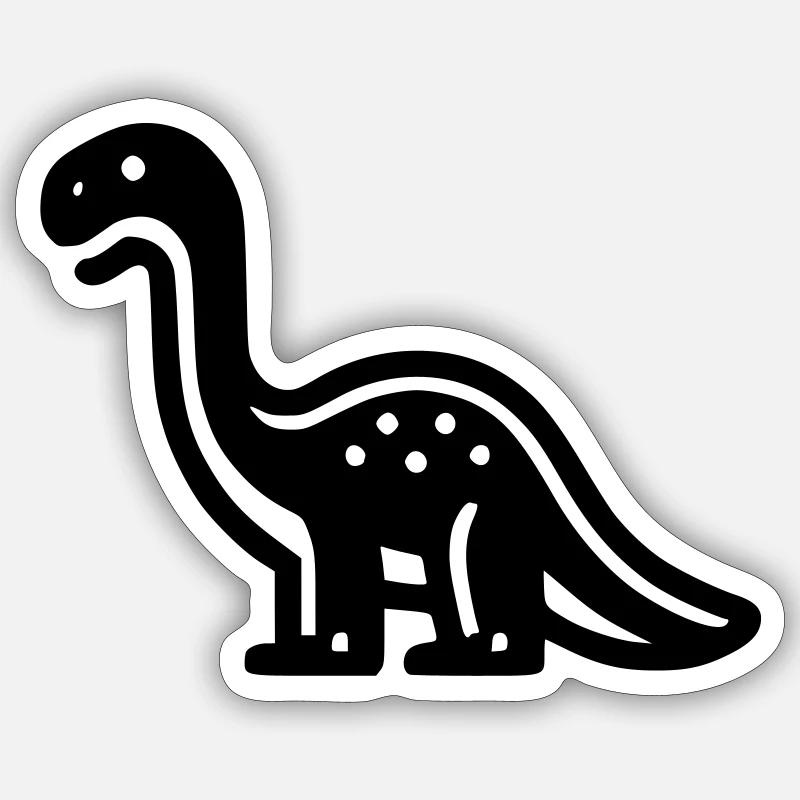 Dinosaure - Sticker taille S (10 x 10 cm) - blanc mat