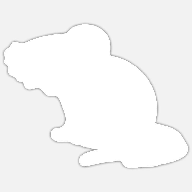 Dessin de petite souris mignonne - Sticker taille S (10 x 10 cm) - blanc mat