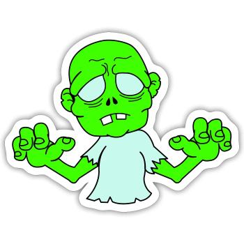 Zombie - Sticker Größe S (10 x 10 cm) - Mattweiß - Vorne