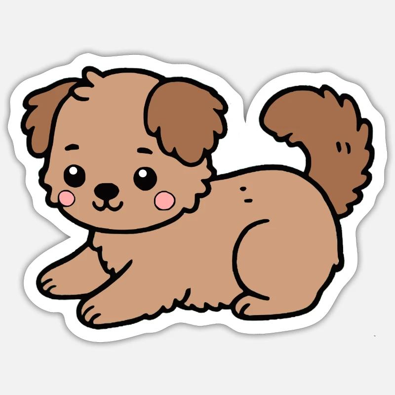 Chien - Sticker taille S (10 x 10 cm) - blanc mat