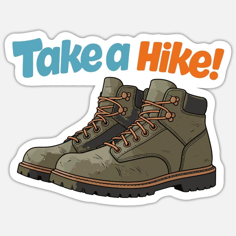 TAKE A HIKE! - Sticker size S (10 x 10 cm) - white matte
