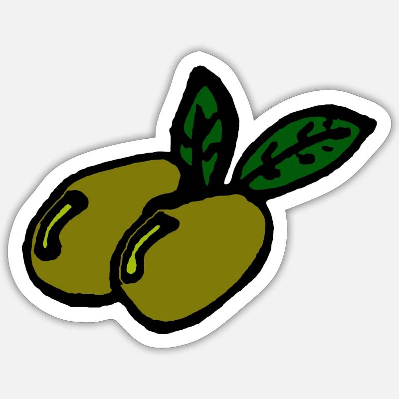 Two olives - Sticker size S (10 x 10 cm) - white matte