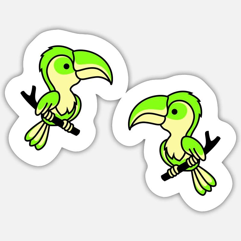 papagei 2 - Sticker Größe S (10 x 10 cm) - Mattweiß