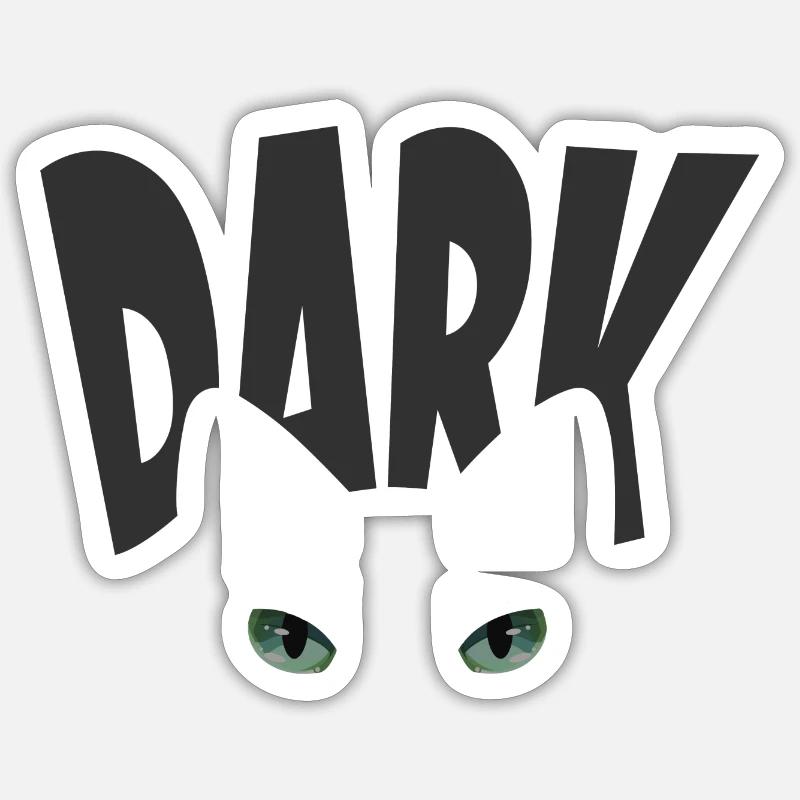 Le chat dans le noir Sticker taille S (10 x 10 cm)