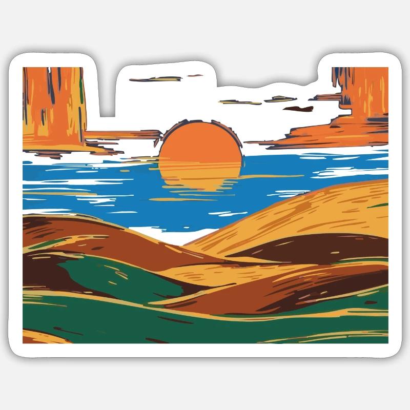 Sunset - Sticker size S (10 x 10 cm) - white matte