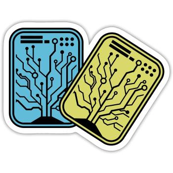 Micro Chip - Sticker size S (10 x 10 cm) - white matte - Front