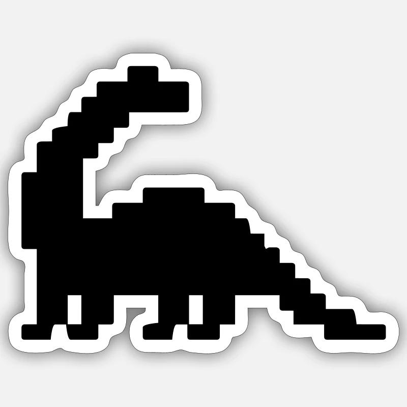 Dinosaur Brontosaurus Pixel Sticker size S (10 x 10 cm)