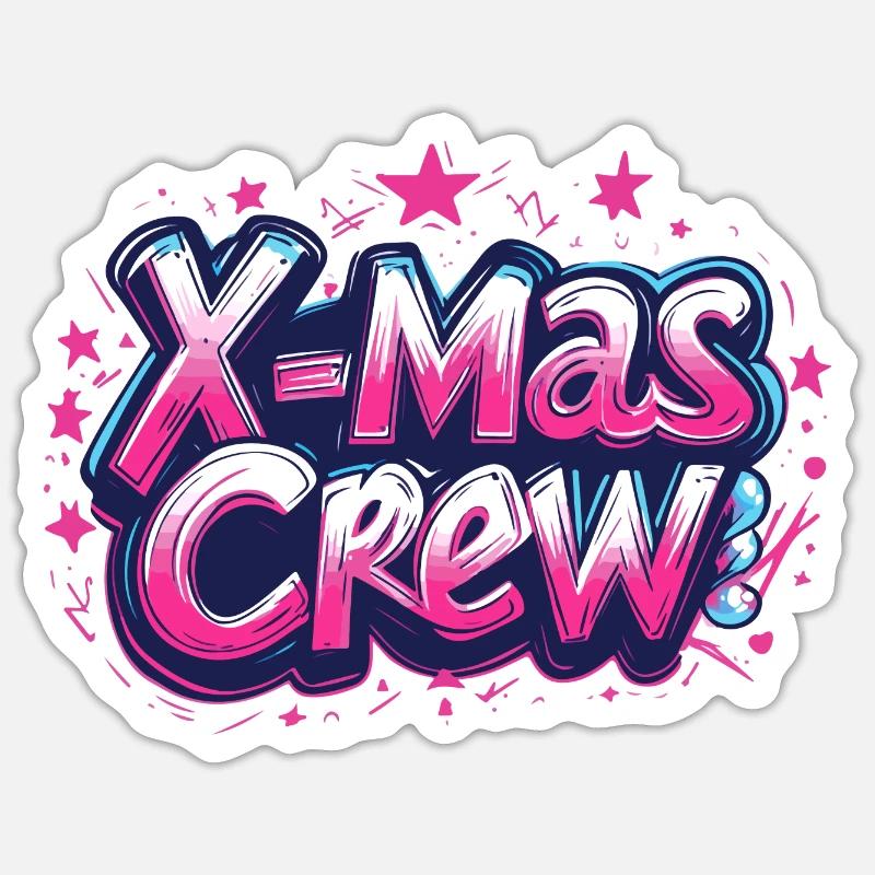 Équipage de Noël - Sticker taille S (10 x 10 cm) - blanc mat