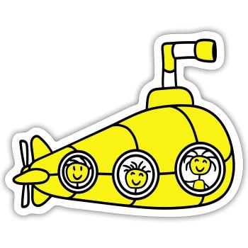 Lustige 3 U-Boot Crew Team Drei Freunde Matrosen - Sticker Größe S (10 x 10 cm) - Mattweiß - Vorne