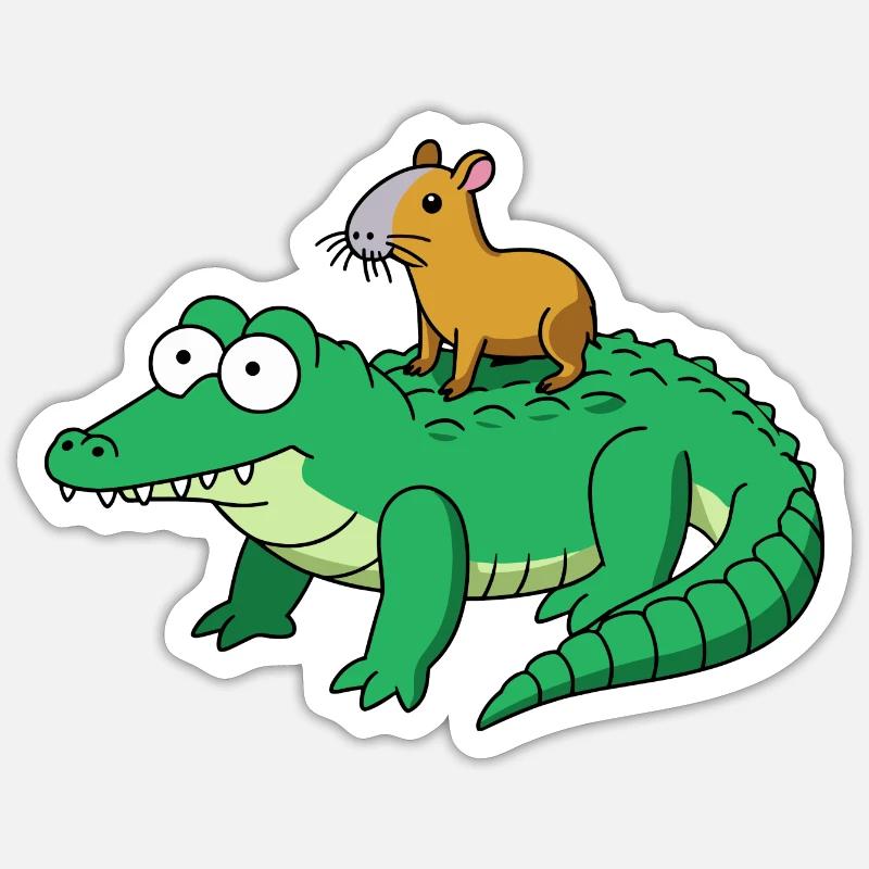 capybara - Sticker taille S (10 x 10 cm) - blanc mat