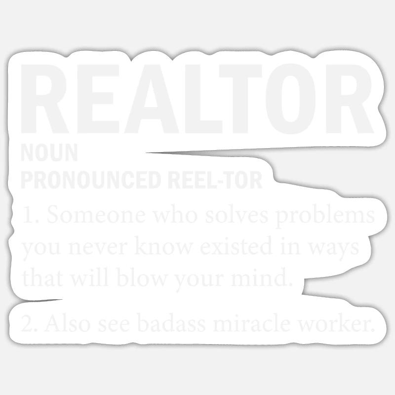 Agent immobilier - Sticker taille S (10 x 10 cm) - blanc mat