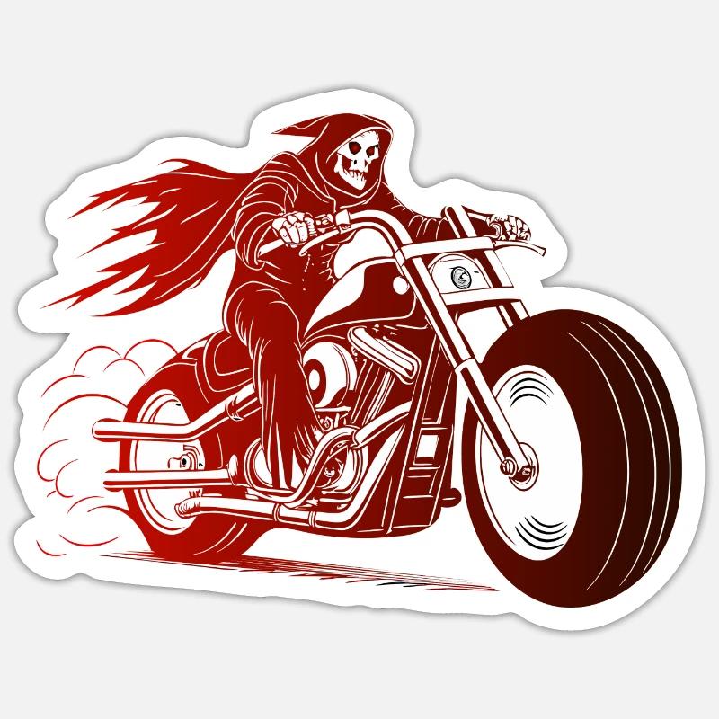 CRÂNE DE CAVALIER Sticker taille S (10 x 10 cm)