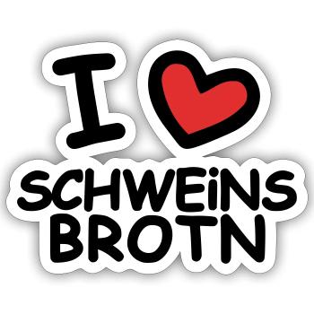 I Love Pork Sandwiches - Sticker size S (10 x 10 cm) - white matte - Front