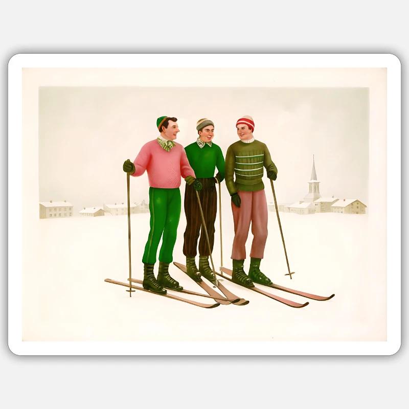 Alpine Choreografie - Sticker Größe S (10 x 10 cm) - Mattweiß