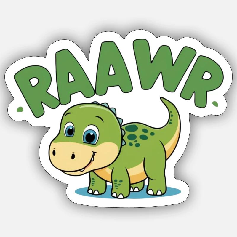 Bébé Dino Sticker taille S (10 x 10 cm)