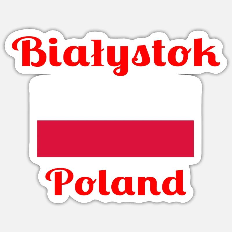Białystok, Pologne - Imprimés élégants - Sticker taille S (10 x 10 cm) - blanc mat