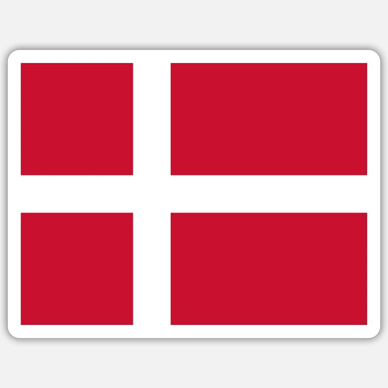 Danemark - Sticker taille S (10 x 10 cm) - blanc mat