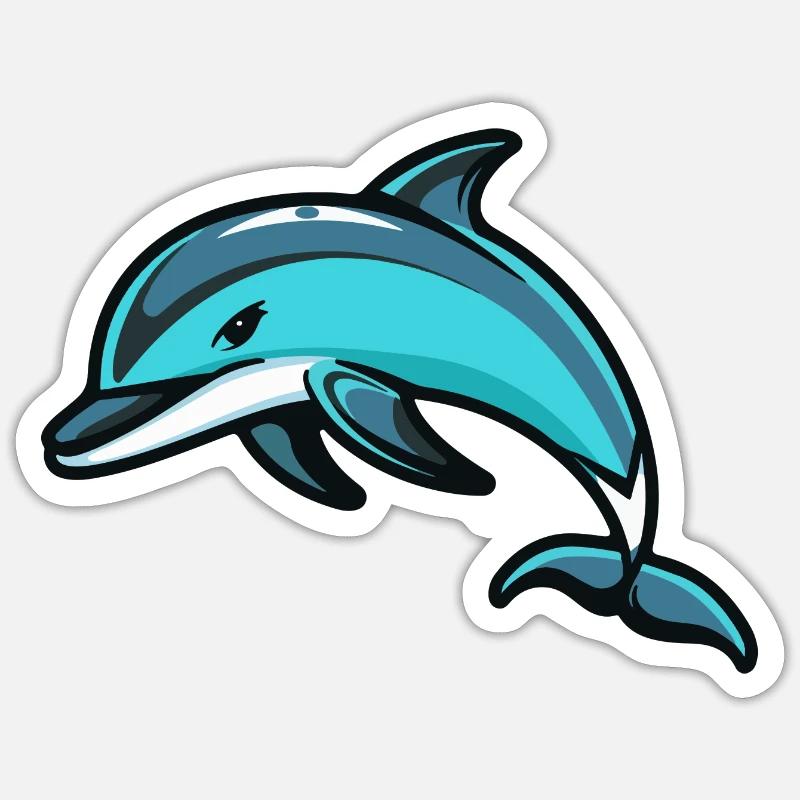 Delfin Comic Sticker Größe S (10 x 10 cm)