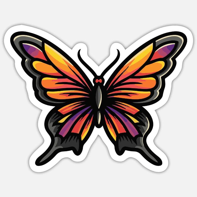 Schmetterling Comic - Sticker Größe S (10 x 10 cm) - Mattweiß