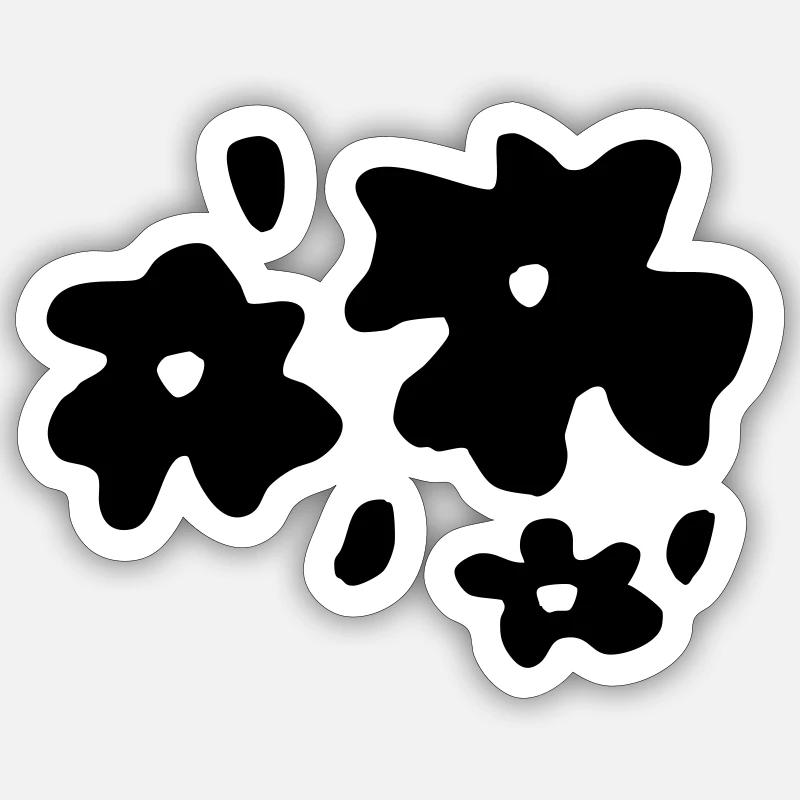 Fleurs deux couleurs devant, meap Sticker taille S (10 x 10 cm)